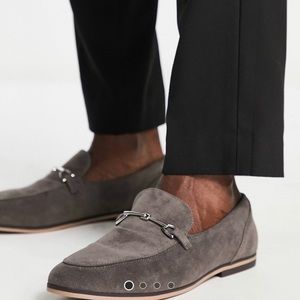 Asos design Sz 11 gray faux loafers NWB